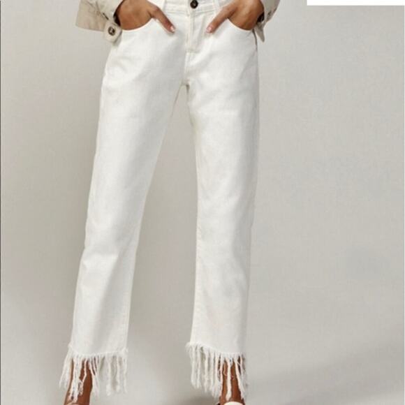 3 x 1 NYC High-Rise Straight Cropped Fringe Jeans - Picture 1 of 11